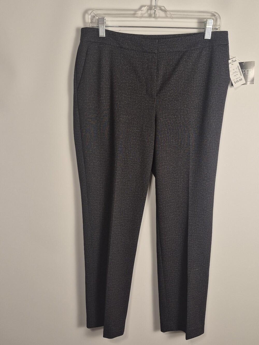 Kasper NWT 6 Women Dress Pants Charcoal Gray Career Straight Leg Slacks